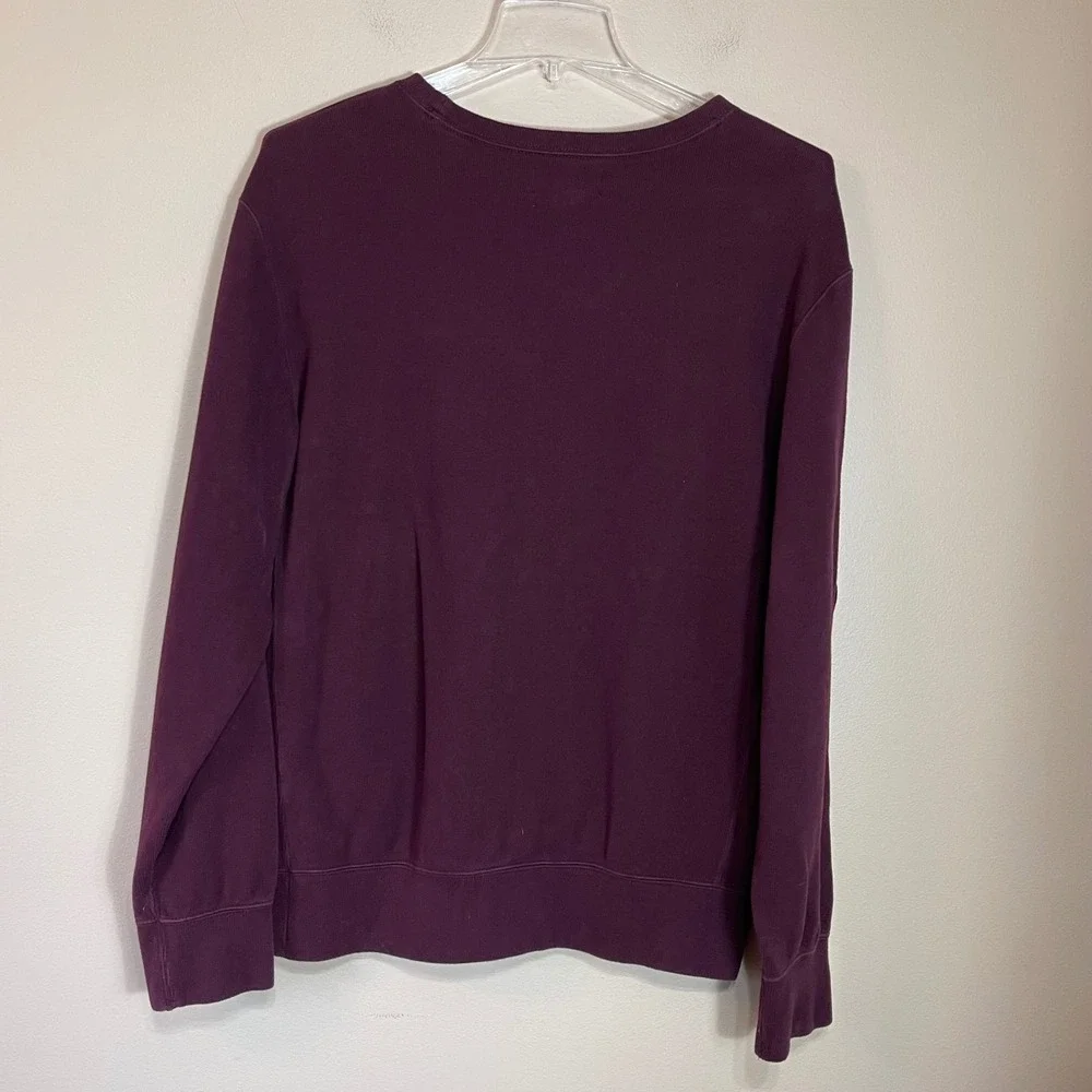 Polo Ralph‎ Lauren Mens XL Burgundy Maroon Cotton Crewneck Sweatshirt Blue Pony